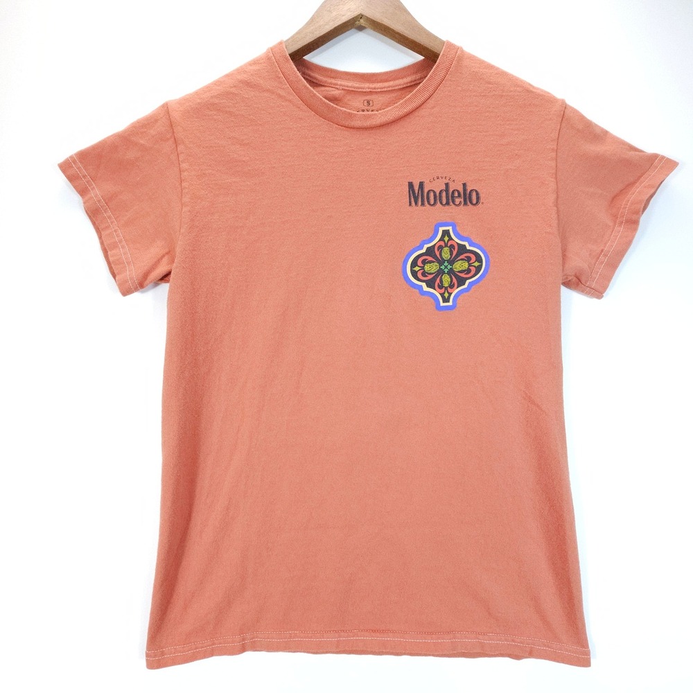 Streetwear‎ Modelo T Shirt Mens Small Orange Celebra Cinco De Mayo Graphic Tee